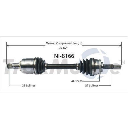 Surtrack Axle Cv Axle Shaft, Ni-8166 NI-8166